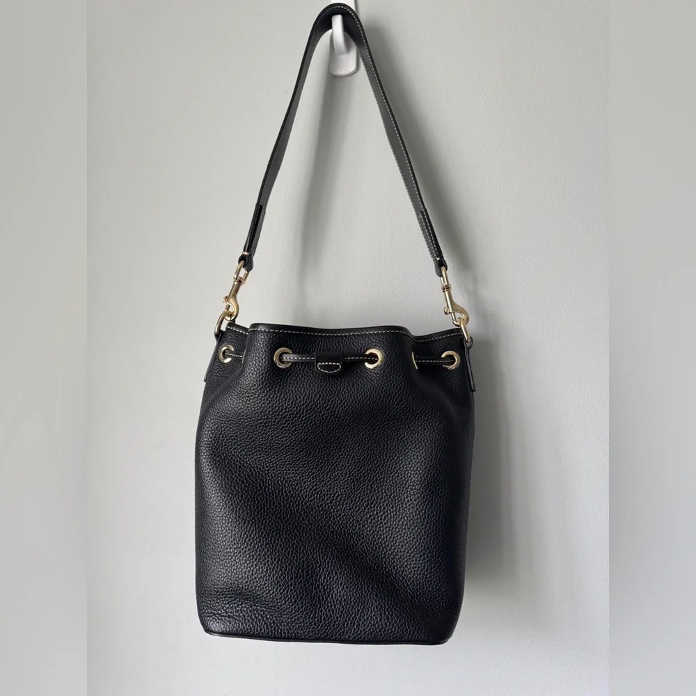 Dooney & Bourke Black Shoulder Bag with Gold Accents - Picture 2 of 2